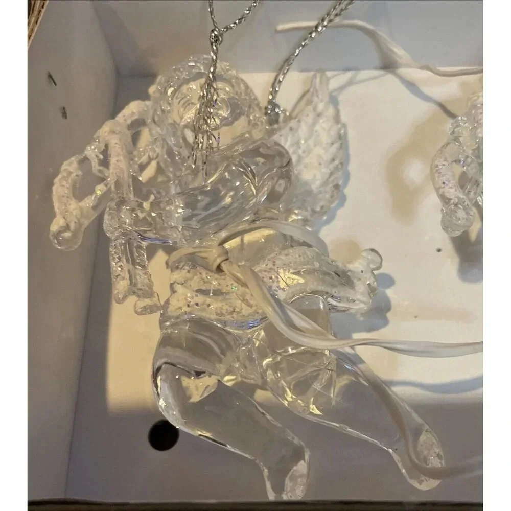 Dillard's Trimmings Christmas Holiday‎ Ornaments Angels Harp Bow Arrow Lot Of 6
